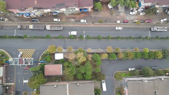 Industrial Factory Road Aerial Drone alt