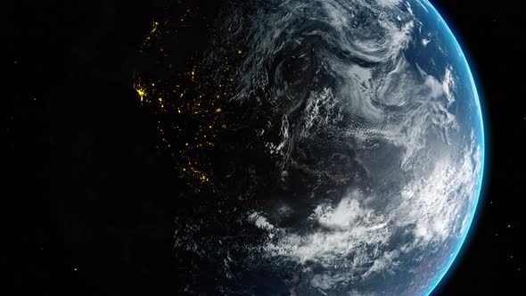 Earth Globe Planet moving in Universe alt