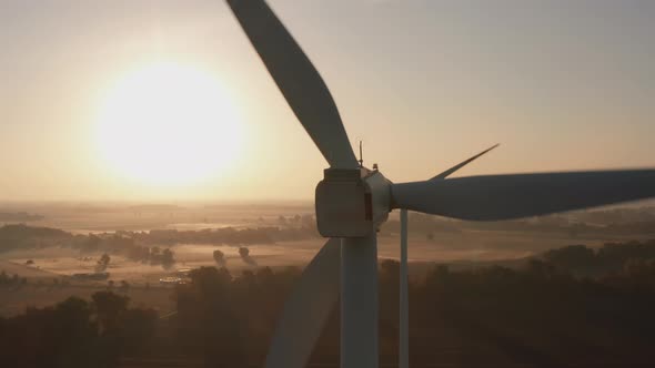 Aerial View of a Farm With Wind Turbines alt
