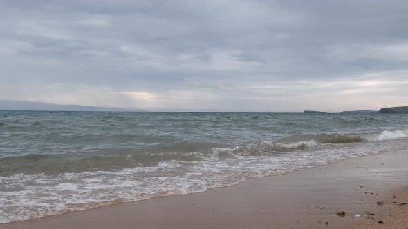 Sandy Beach in Inclement Weather alt