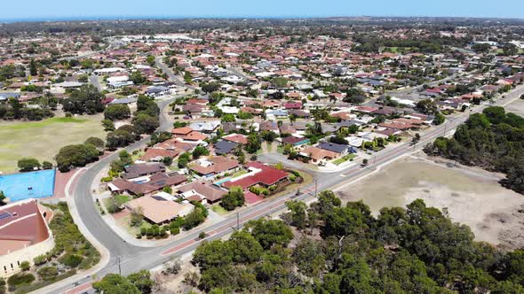 Aerial View of a Suburb Road