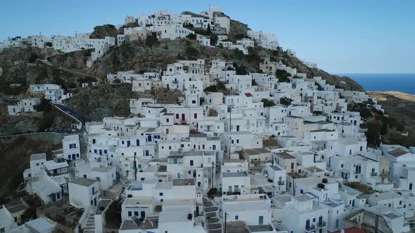 Serifos island in the Cyclades in Greece seen from the sky
