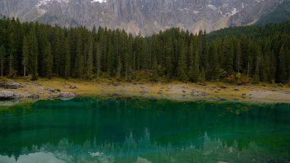 Lake Carezza Western Dolomites Italy alt