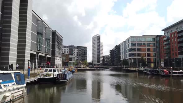 Time lapse footage of the  area in the Leeds town centre know as The Leeds Dock