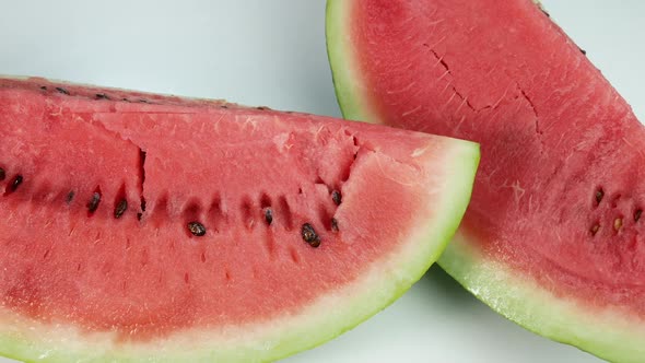 Two Delicious Ripe Slices Of A Watermelon