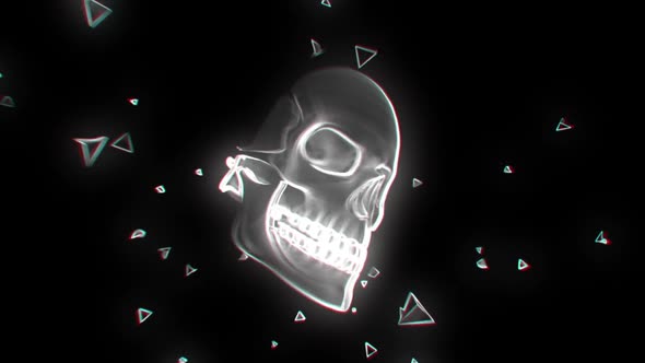 Neon Glowing Skull Hd 02