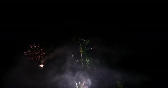 Real colorful fireworks display