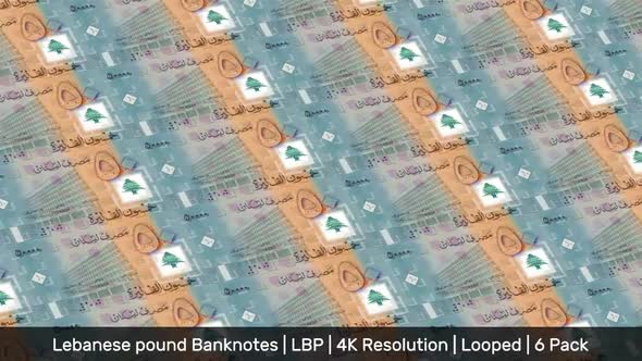 Lebanon Banknotes Money / Lebanese pound / Currency ل.ل / LBP/ | 6 Pack | - 4K alt