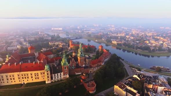 Krakow, Poland , Wawel Royal Castle and Cathedral, Vistula Rive