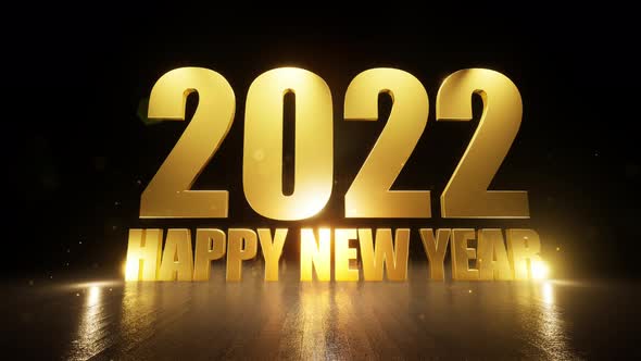 Golden 2022 Happy New Year Greeting alt