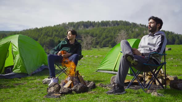 Camping and forest. alt