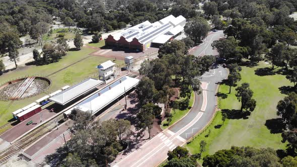 Aerial View of a Train Station Near a Park in Australia