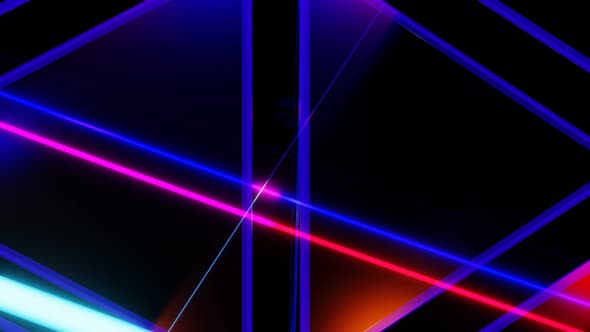 VJ Loop Animation of Rotation of Multicolored Intersecting Rings