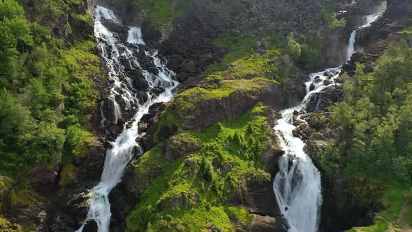 Latefossen Is One of the Most Visited Waterfalls in Norway and Is Located Near Skare and Odda alt