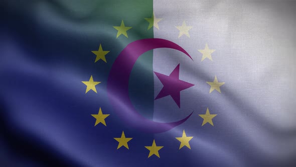 EU Algeria Flag Loop Background 4K