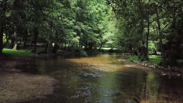 Drone Flight Over The River 4K - V2 alt