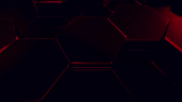 3D Hexagon Red Background Loop alt