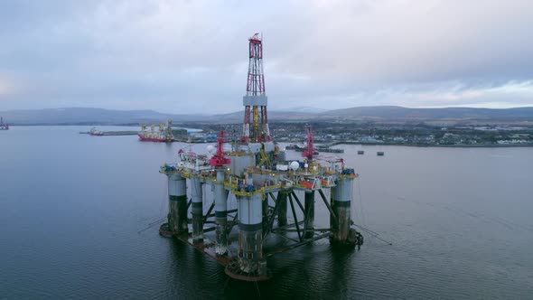 Oil Drilling Rig in Scotland Awaiting Deployment to the North Sea by ...