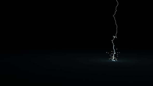 Lightning Strikes on Black Background.