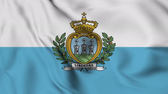 San Marino flag seamless waving animation