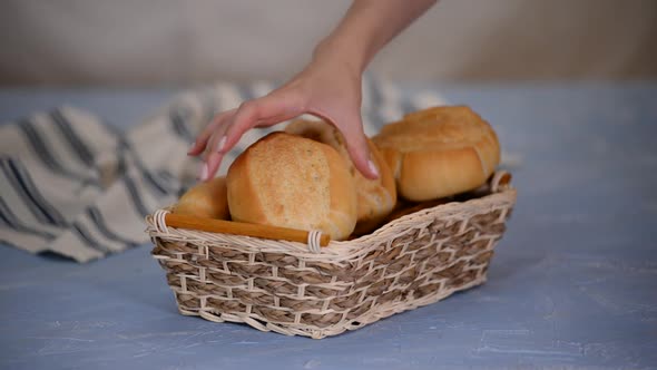 Homemade italian bread Mantovane in basket