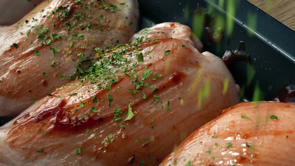 Chicken Breasts Marinated And Taken To Oven alt