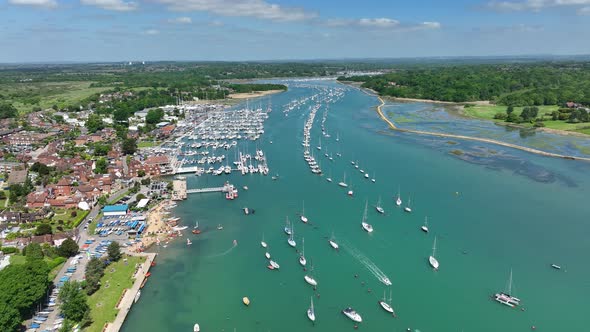 Hamble Marina in the Summer Aerial View alt