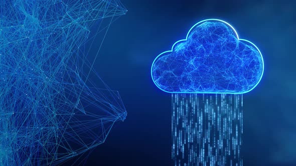 cloud computing Ai technology Data Transfer bits internet  5g blue background  information Upload alt