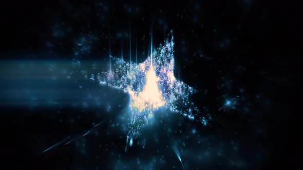 Blue Star Sparkling Space Moving Loop Background