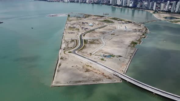 Aerial view Sri Tanjung Pinang 2 new reclamation island alt
