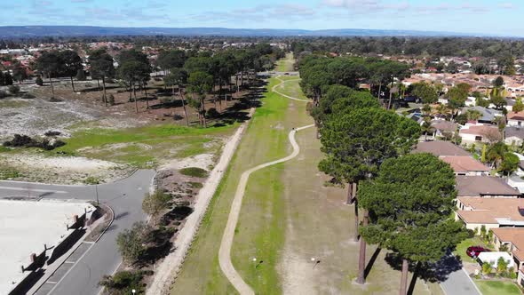Aerial View of a Long Walk Path in Australia