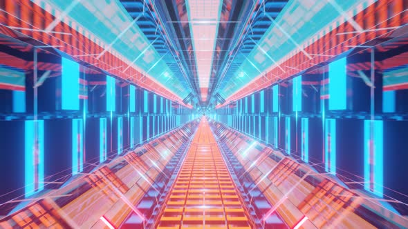 Loop Scifi Futuristic VJ Tunnel in Rainbow Colors