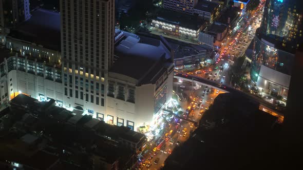 Night Traffic on A City Street. Skyscrapers and Financial Centers. Urban alt