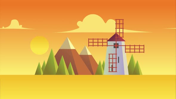 Cartoon Windmill