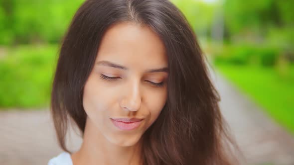 Close Up Face Caucasian Shy Girl alt