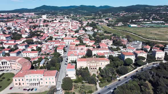 Amazing Aerial View of Livorno Coastline Tuscany alt