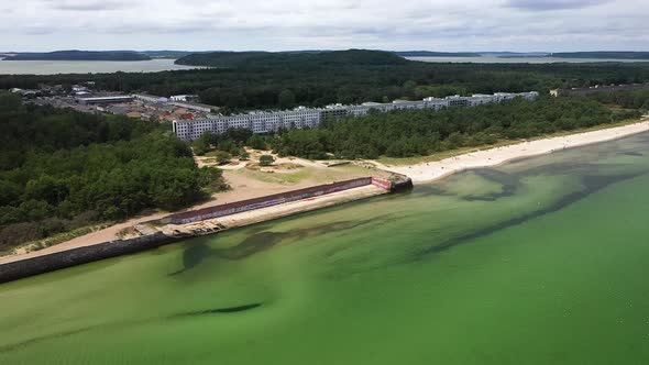 Colossus Of Prora At The Coast Of Baltic Sea, Built By Nazi Regime In Rugen, Germany - descending dr alt
