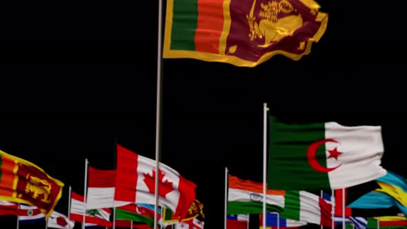 Sri Lanka Flag With World Flags In Alpha Channel
