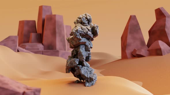 loop animation of Stone Monster Dancing, Hip Hop Dancing, 3d render alt