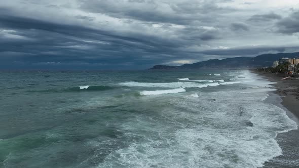 Dramatic Sea Texture 4K Aerial View alt