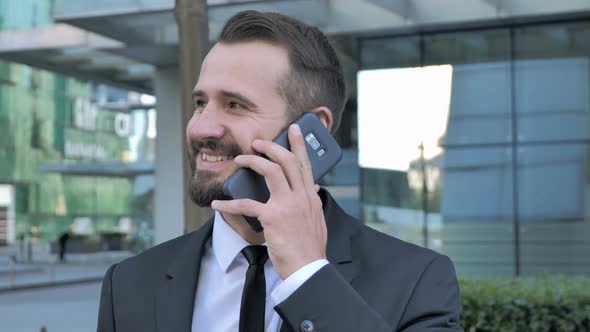 Smart Businessman Talking on Phone alt