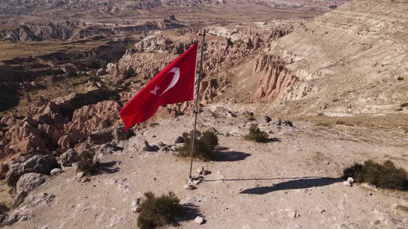 Aerial View Flag Turkey Cappadocia alt