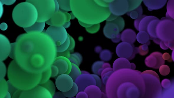 4k Abstract colored background from spheres of different sizes