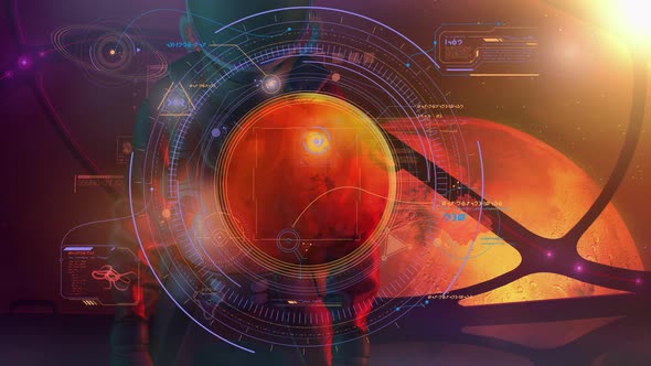 Astronaut Analyzes Data From Mars 4K alt