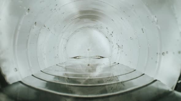 Plastic Pipe. Inside View. Close-up. alt