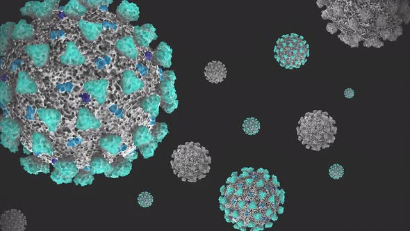 Concept 14-V1 3D Animation of Coronavirus (COVID-19) known as (SARS-CoV-2)