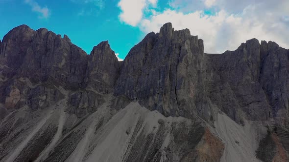 Bird's-eye View of the High Peaks of the Mountains in the Province of Bolzano, Tullen in Dolomites