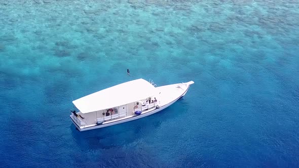 Copy space nature of resort beach journey by sea and sand background near waves alt