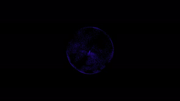 3D Blue Particles Sphere