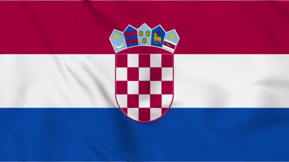 Croatia  flag seamless closeup waving animation. Vd 2040